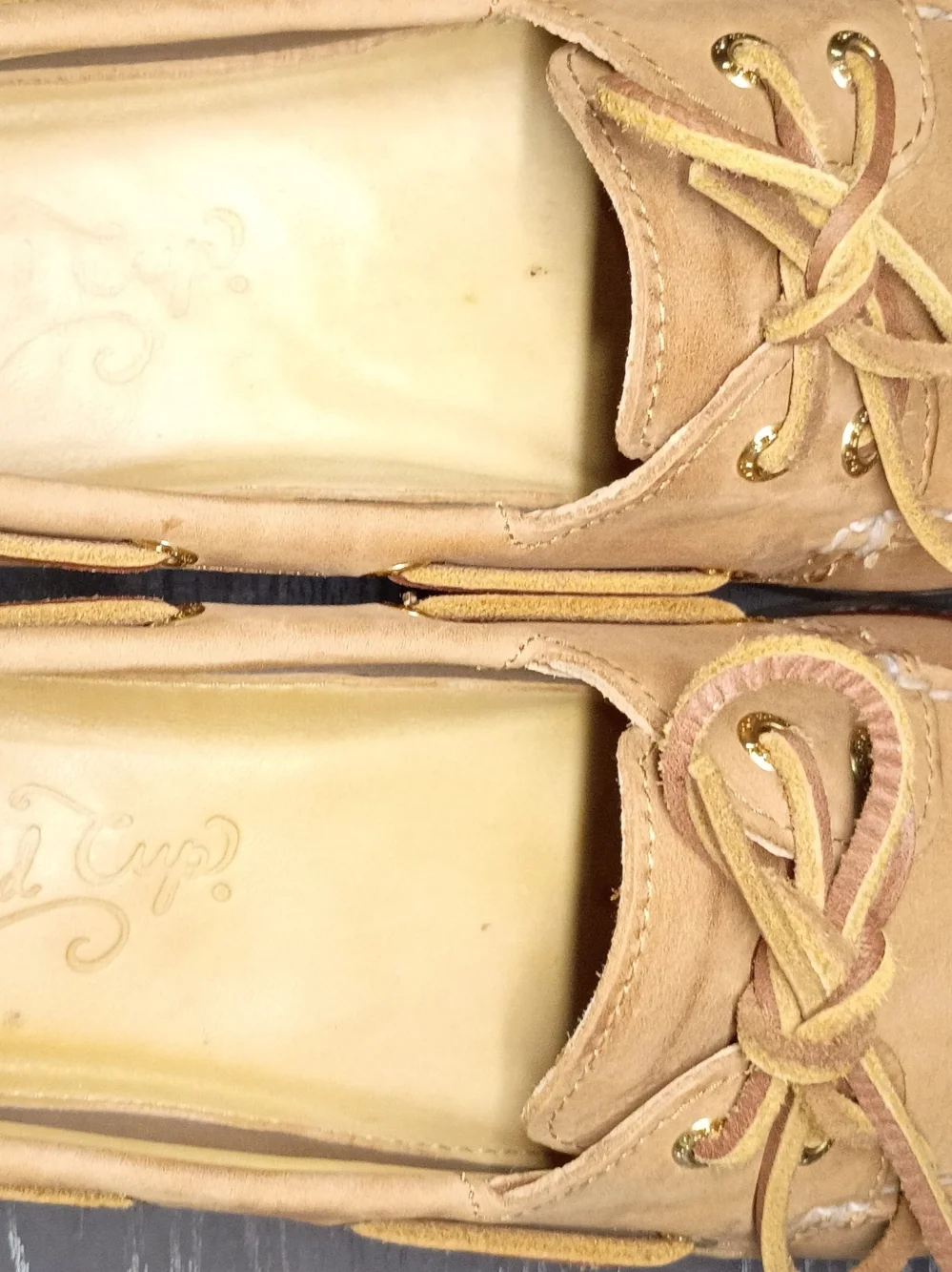 Sperry GOLD CUP Men's 9.5M Light Tan Leather Moc Toe 2-Eye Boat Shoes. NEW